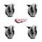 Service Caster 5'' Semi Steel Wheel Swivel Bolt Hole Caster Set with Posi Lock Brakes, 4PK SCC-BH20S514-SSS-PLB-4 - alternate 3